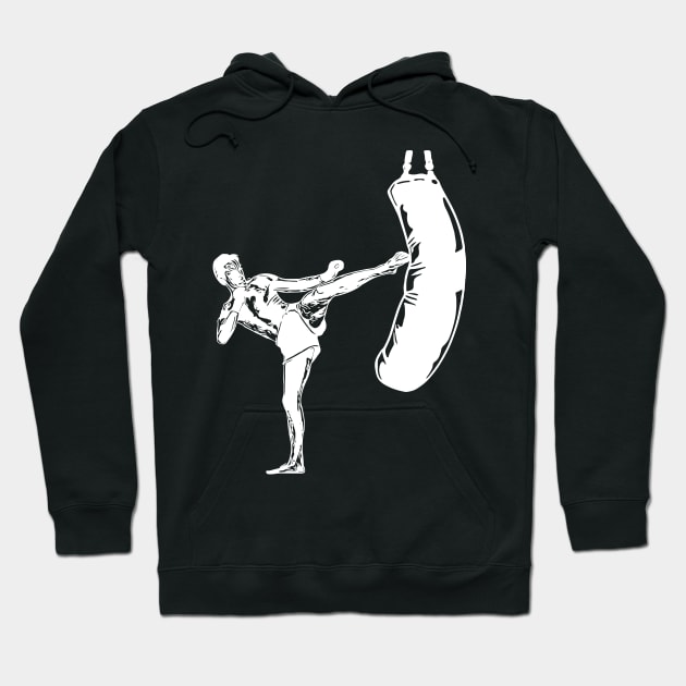 Kickbox Male Martial Artist Hoodie by RosaliArt